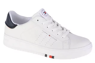 Sneakersy damskie - Tommy Hilfiger Low Cut Lace-Up Sneaker T3B4-32222-1355X336 damskie sneakersy, białe, rozmiar 36 - grafika 1