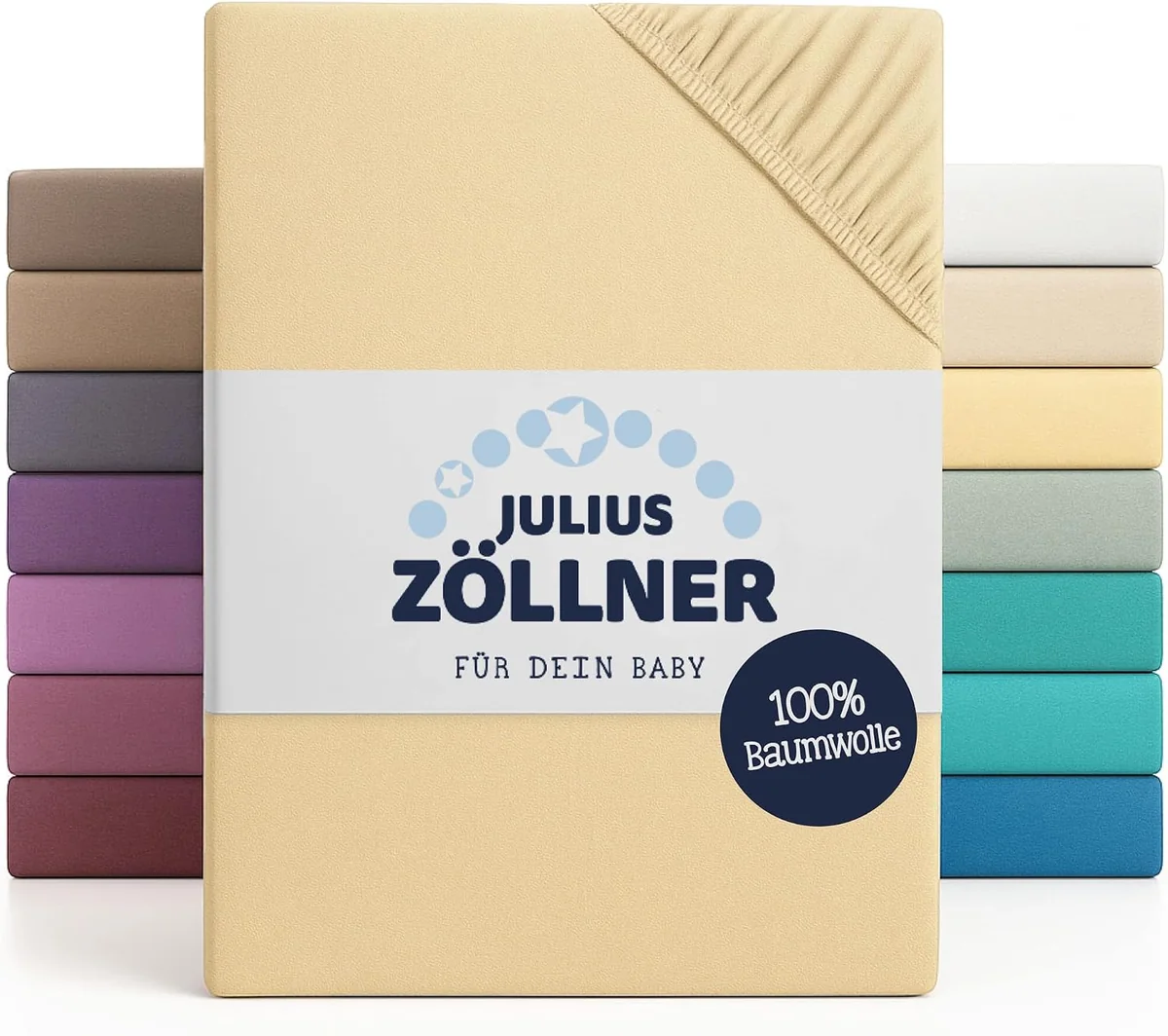 Julius Zöllner prześcieradło z gumką 60x120/70x140 2szt bawełna banan