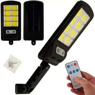 LAMPA ULICZNA LED LATARNIA SOLARNA 120cob + PILOT - Lampy ogrodowe - miniaturka - grafika 1