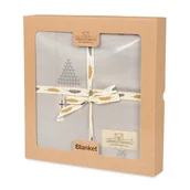 Koce i narzuty dla dzieci - Kocyk 80x100 bambusowy Pattern jasnobeżowy w domki w pudełku BabyMatex - miniaturka - grafika 1