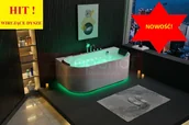 Wanny z hydromasażem - Zepehof Wanna z hydromasażem EB-802 prostokątna 150cmx75cmx60cm DYSZE OBROTOWE, WODOSPADY, PILOT - miniaturka - grafika 1