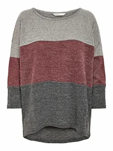 ONLY Damska koszulka z długim rękawem, Szczegóły: jabłko/Medium Grey Melange Light Grey Melange, S - Koszulki i topy damskie - miniaturka - grafika 1