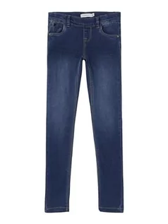 Spodnie i spodenki dla dziewczynek - Name It Jeansy Dziewczęce, Ciemno-Niebieskie, 134 cm - grafika 1
