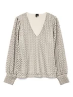 Bluzki damskie - Vero Moda Bluzka w kolorze beżowym - miniaturka - grafika 1