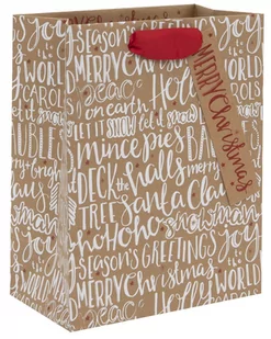 Torebka M Życzenia Świąteczne (kraft) - Opakowania i torebki na prezenty - miniaturka - grafika 1