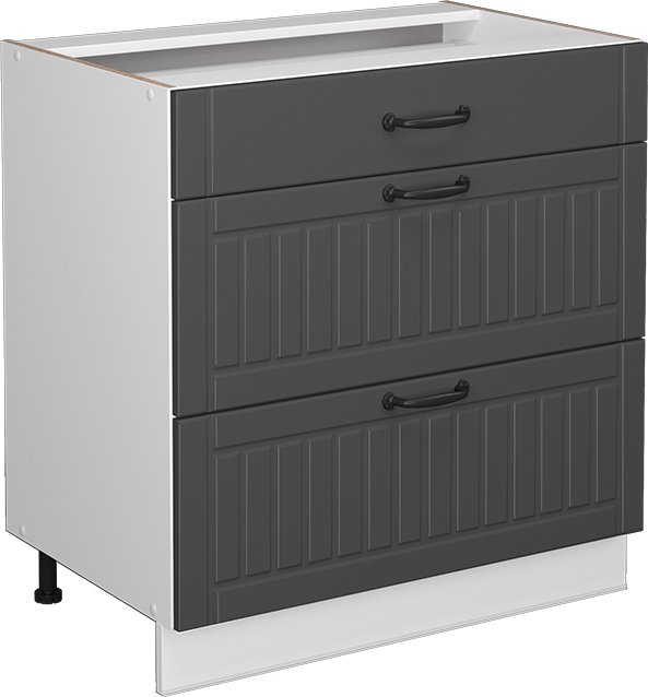 Vicco Szafka łazienkowa Fame-Line, 80 x 81.6 cm z 3 szufladami, bez blatu roboczego, Antracyt/Biały