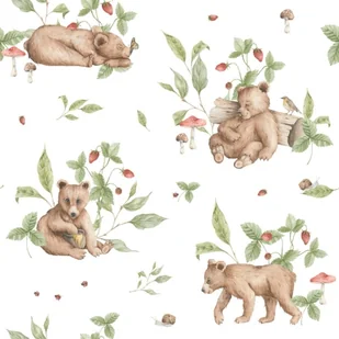 Tapeta Ciekawski Miś Biała - Tapety - miniaturka - grafika 1