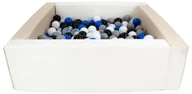 Suche baseny - Kwadratowy suchy basen z ekoskóry z 200 piłeczkami (biały, cappuccino/czarny, biały, transparentny, niebieski, szary) - miniaturka - grafika 1