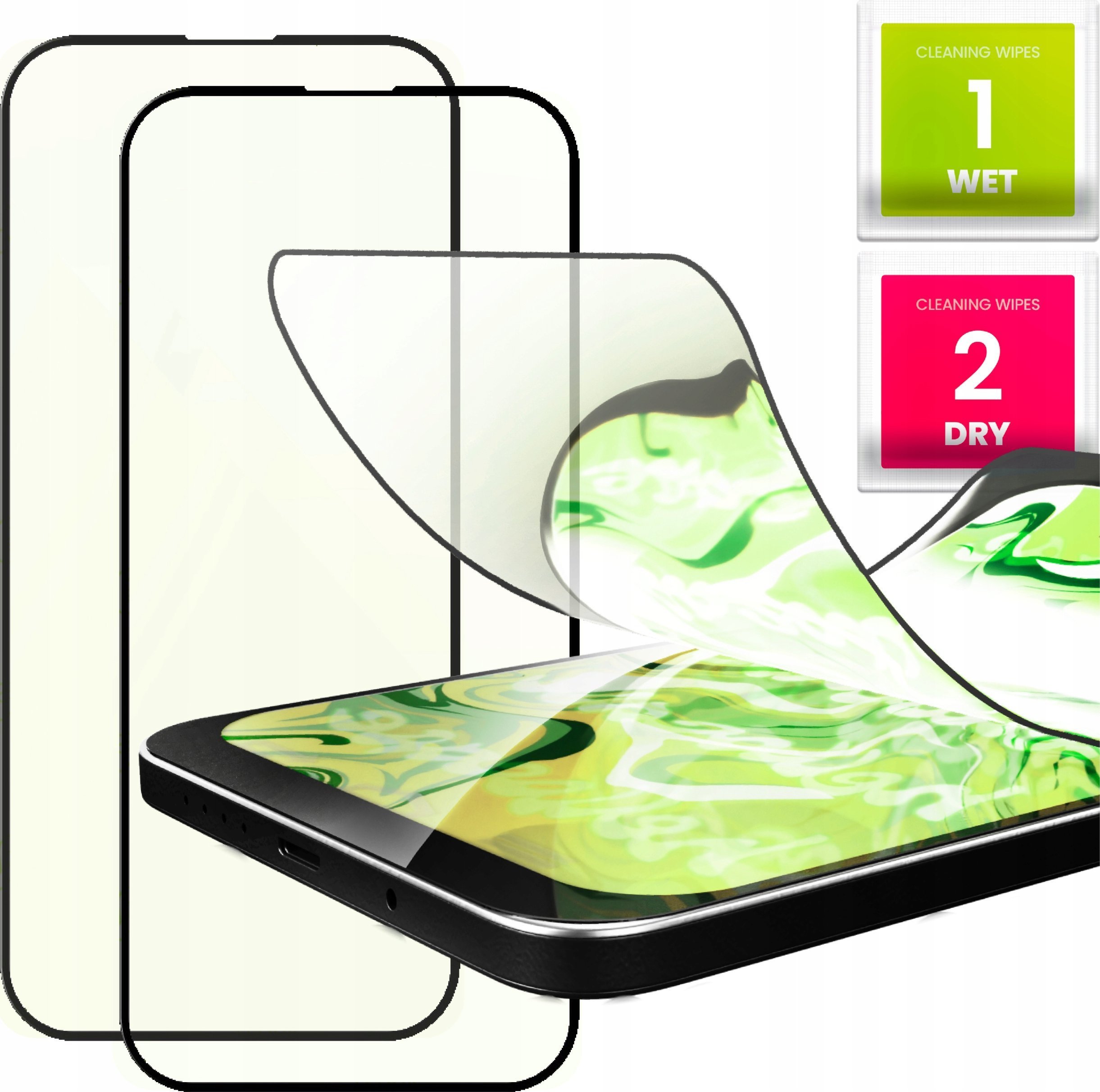 Hello Case 2x Szkło Hybrydowe do iPhone 15 PLUS szybka 9H, ochronne, na cały ekran