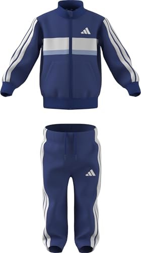 adidas Uniseks - niemowleta Seasonal Essentials Tiberio 3 Stripes Tricot Track Suit, team royal blue/glow blue/white, 6-9 Months