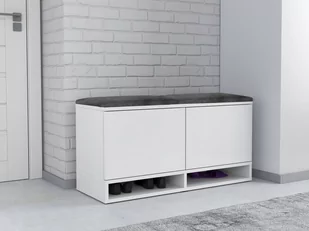 Szafka na buty z siedziskiem biała KANSAS z półką siedzisko - Szafki na buty - miniaturka - grafika 1