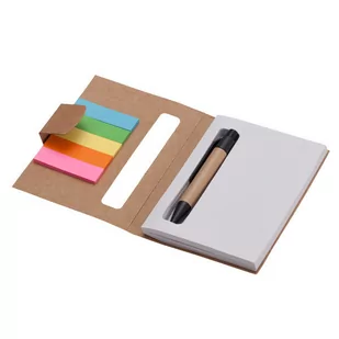 Notes 80x110/100k gładki Mini z długopisem, beżowy - Notesy i bloczki - miniaturka - grafika 1