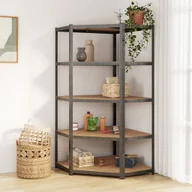 Szafy i regały magazynowe - The Living Store Narożny regał magazynowy z 5 półkami - szary - Regał Narożny - miniaturka - grafika 1