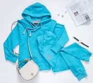 Bluzy damskie - Augustów FUN - turkusowa bluza rozpinana odCZAPY - miniaturka - grafika 1