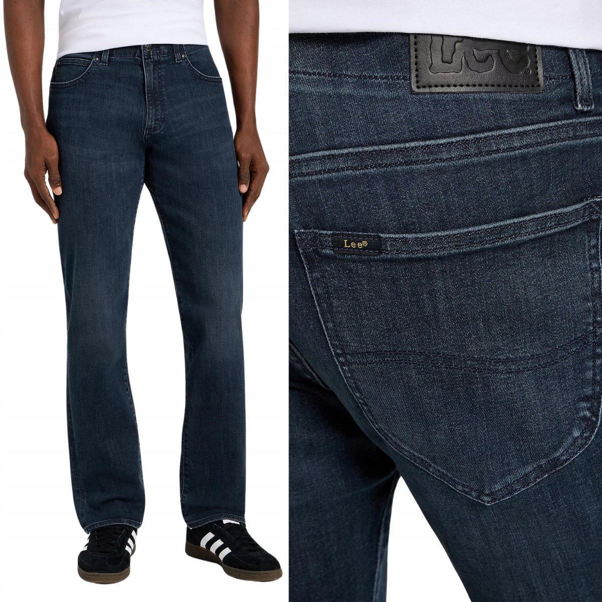 Lee STRAIGHT FIT Extreme Motion wygodne proste spodnie jeansowe W40 L32