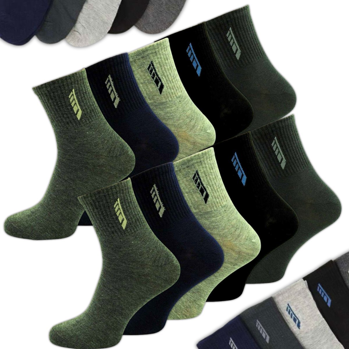 SKARPETY MĘSKIE BAWEŁNA DŁUGIE ZA KOSTKE SKARPETKI ZESTAW 10 PAR 43-46