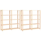Szafy i regały magazynowe - vidaXL Regały z 5 półkami, 2 szt., 170x38x170 cm, sosna, 500 kg 8719883854649 - miniaturka - grafika 1
