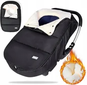 Akcesoria do wózków - Śpiwór Ocieplany Dla Dziecka Do Wózka Śpiworek 70 X 45Cm Ciepła Podszewka - miniaturka - grafika 1