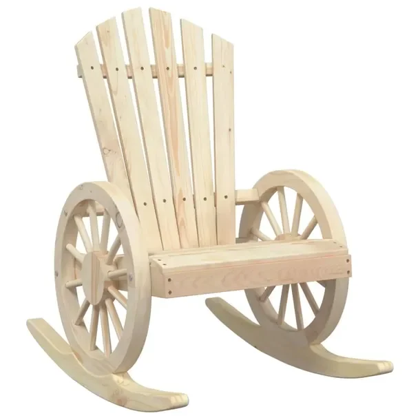 Bujane Krzesło Ogrodowe Adirondack z Litego Drewna Jodłowego, 62x89x99 cm
