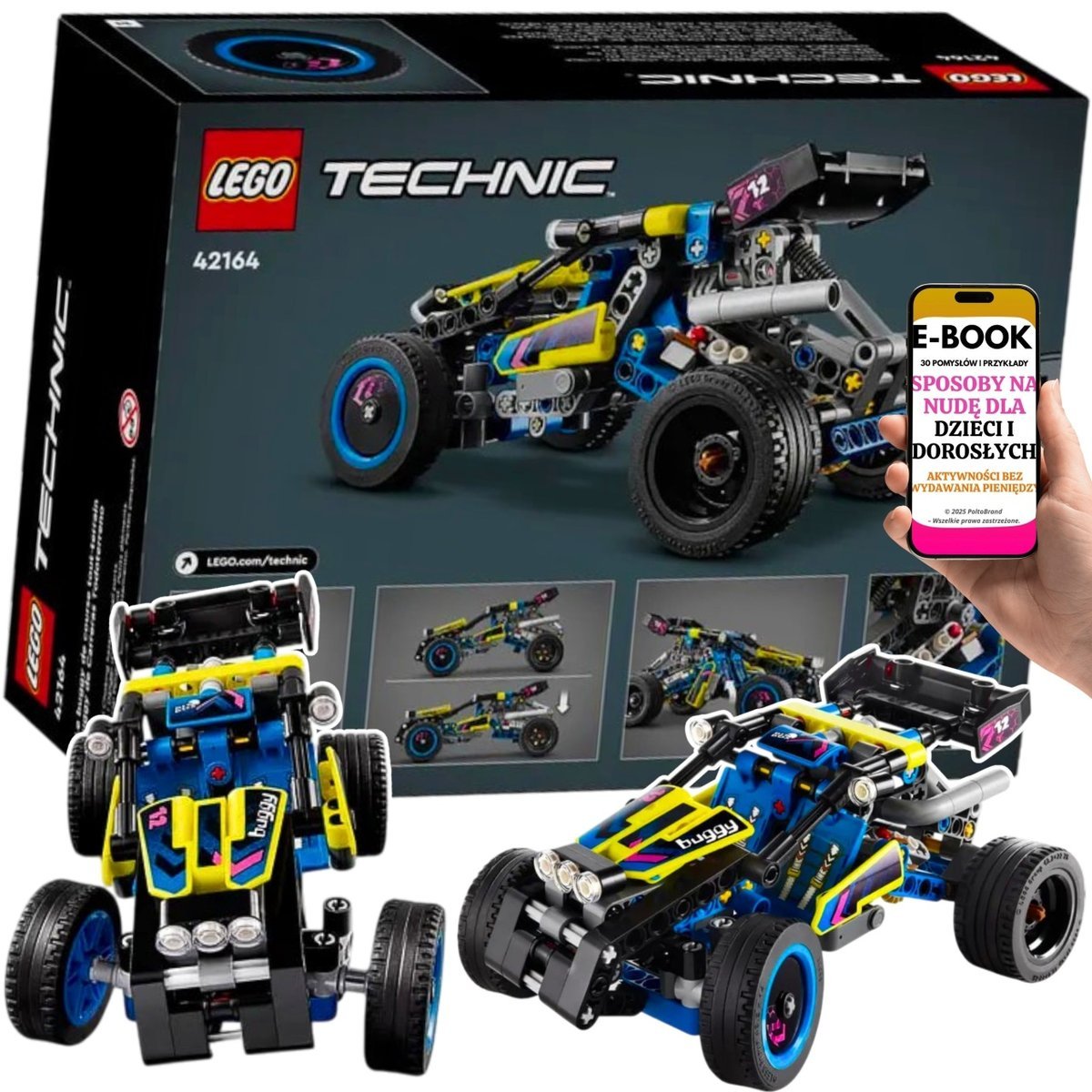ZESTAW PREZENT LEGO Technic WYŚCIGOWY ŁAZIK LEGO NA URODZINY DZIEŃ DZIECKA dla Chłopca lub Dziewczynki + EBOOK-3