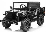 Pojazdy elektryczne dla dzieci - 3Z Auto na akumulator Retro Wojskowy Czarny PA.JH-103.CZ - miniaturka - grafika 1