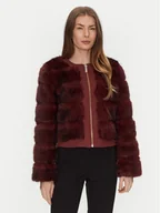 Płaszcze damskie - Marciano Guess Futro 4BGL28 7202A Bordowy Regular Fit - miniaturka - grafika 1