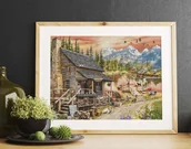 Pasmanteria - Haft krzyżykowy - Zestaw do haftu - Chata z bali - miniaturka - grafika 1