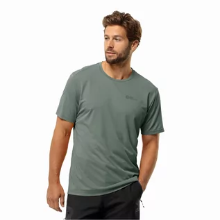 Koszulki męskie - Męska koszulka Jack Wolfskin DELGAMI S/S M hedge green - L - grafika 1