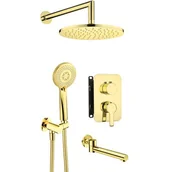 Zestawy prysznicowe - Deante Arnika Zestaw prysznicowy podtynkowy BOXem mieszaczowym i wylewką wannową złoto BXYYZQAM - miniaturka - grafika 1