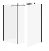 Kabiny prysznicowe - Cersanit kabiny walk-in SET B807: Kabina walk-in MILLE ścianka stała czarny 90x90x90x30x200 S601-194 - miniaturka - grafika 1