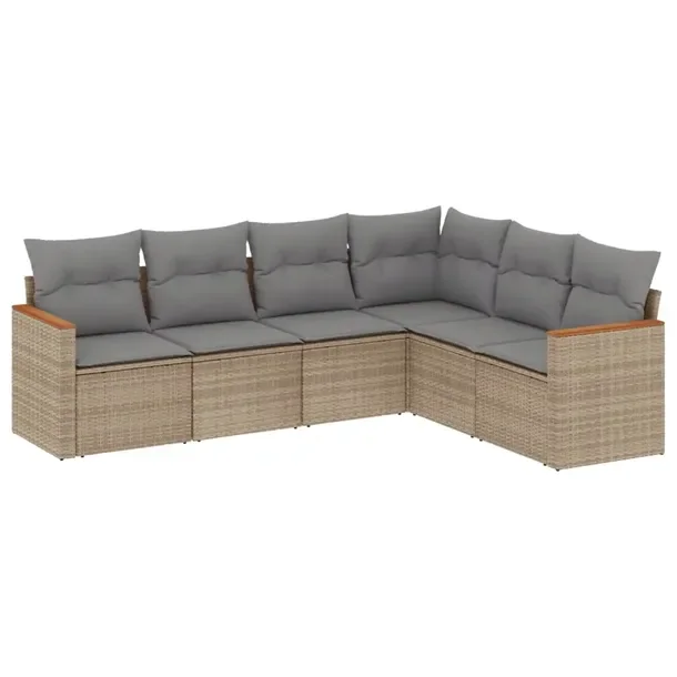 Zestaw mebli ogrodowych modułowych beżowy rattan PE 62 x 62 x 69 cm