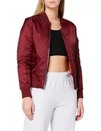 Kurtki damskie - Urban Classics Ladies Basic Bomber Jacket Kurtka damska, Czerwony - Rot (Burgundy 606), M - miniaturka - grafika 1