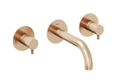 Baterie umywalkowe - Ravak Espirit - Podtynkowa bateria umywalkowa, montaż 3-otworowy, z korpusem, szczotkowane różowe złoto X070350 - miniaturka - grafika 1