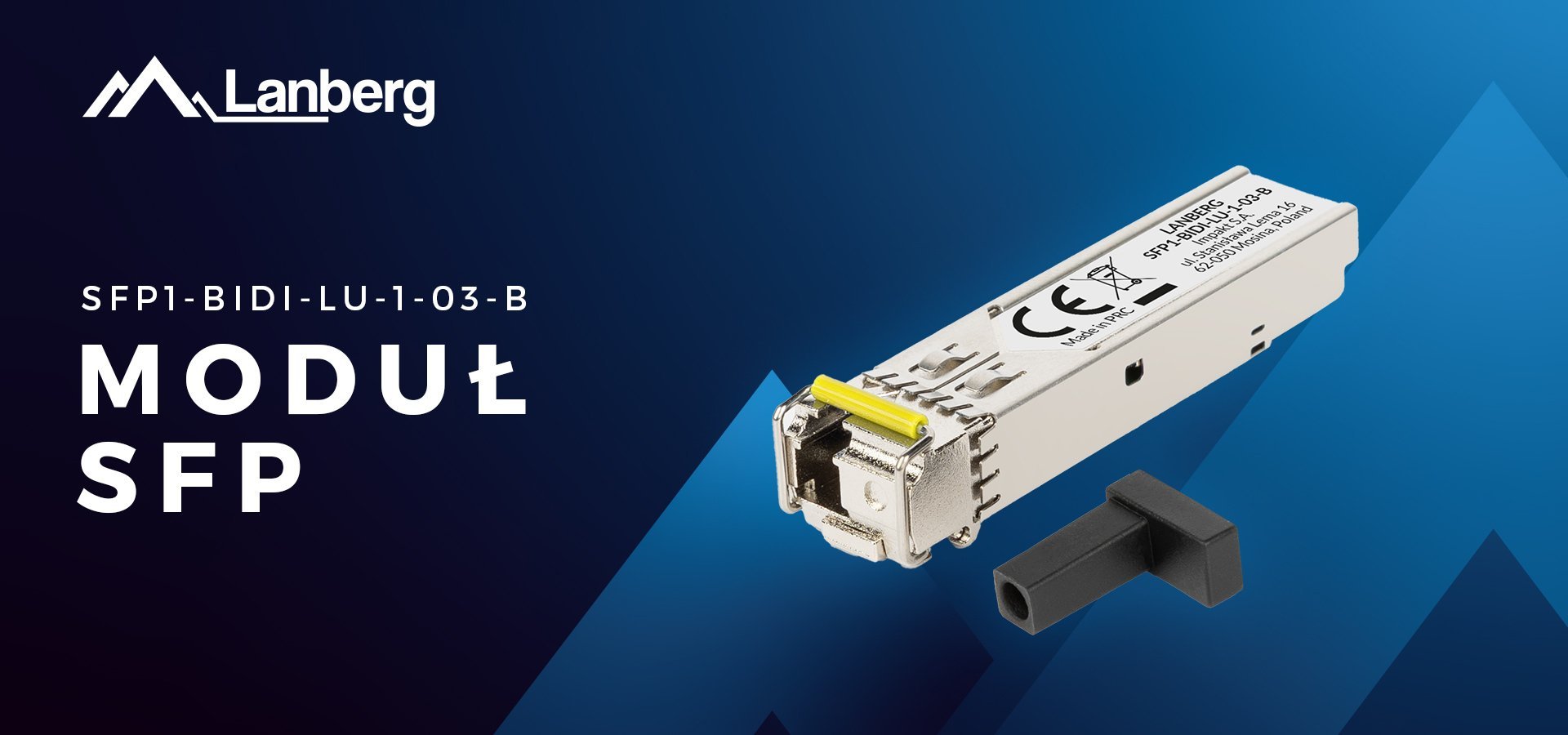 Moduł SFP Lanberg Światłowodowy SFP BIDI do 3KM 1GB/S 1550NM/1310NM Gigabit LC/UPC B SFP1-BIDI-LU-1-03-B