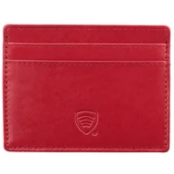Etui na dokumenty i karty - Skórzane damskie etui blokujące karty zbliżeniowe RFID (Czerwony) - miniaturka - grafika 1