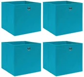 Pudła i pojemniki do przechowywania - Zestaw 4 składanych pudełek błękitny B6-Z51 - miniaturka - grafika 1