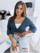 Swetry damskie - Sweter damski NUTI niebieski Dstreet MY1675 - miniaturka - grafika 1