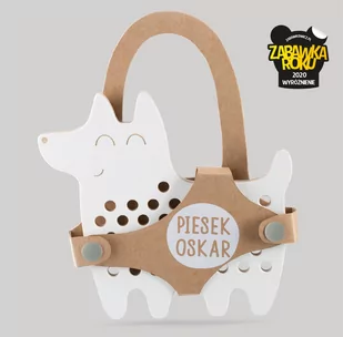 milin milin Piesek Oskar, Drewniana przeplatanka sensoryczna, edukacyjna zabawka kreatywna, rozwój motoryki małej, montessori Oscar der Hund - Zabawki zręcznościowe - miniaturka - grafika 2