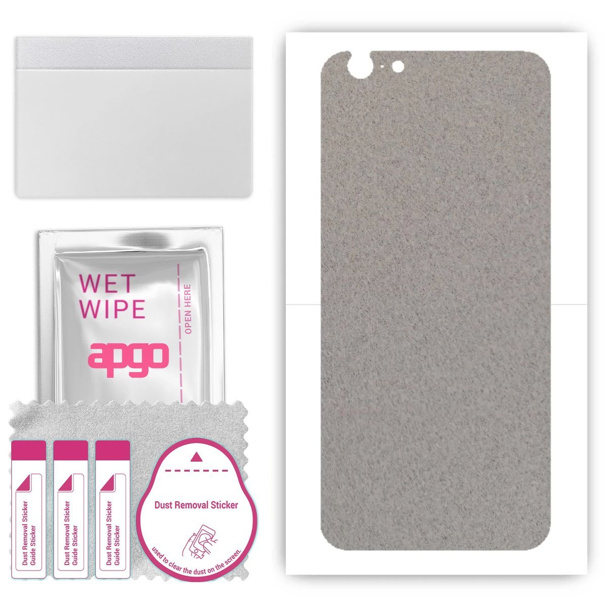 Folia naklejka skórka strukturalna na TYŁ Zamsz do Apple iPhone 6 - Zamsz Szary - apgo SKINS