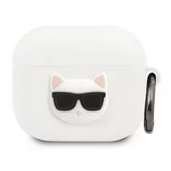 Akcesoria do słuchawek - Karl Lagerfeld KLACA3SILCHWH AirPods 3 cover biały/white Silicone Choupette - miniaturka - grafika 1