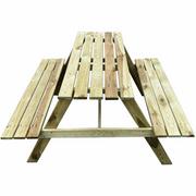 Meble ogrodowe - Meble ogrodowe jadalniane stół z ławkami drewniane 4IQ - miniaturka - grafika 1