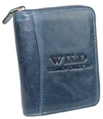 Portfele - Portfel Skórzany WILD Skóra Licowa Duży Pionowy Metalowy Suwak RFID WI5508 12 x 9,5 x 2,5 [cm] - miniaturka - grafika 1