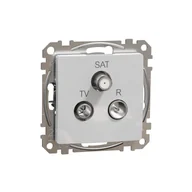 Gniazdka elektryczne - Schneider Gniazdo antenowe R/TV/SAT końcowe (4dB) SEDNA Design & Elements srebrne aluminium - miniaturka - grafika 1