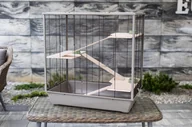 Klatki dla gryzoni - INTER-ZOO Diego Wood Japandi - klatka dla gryzoni - 78 x 48 x 97cm - miniaturka - grafika 1