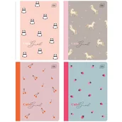 Zeszyty szkolne - 4 X ZESZYT A5, 32 KARTKI, KRATKA Z MARGINESEM, INTERDRUK CUTE GILR - miniaturka - grafika 1