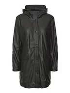 Kurtki damskie - VERO MODA Kurtka damska VMASTA 3/4 TEDDY COATED COATED NOOS, czarny, XS - miniaturka - grafika 1