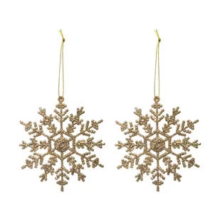 Zawieszki, brokatowe śnieżynki, 2 szt. - Ozdoby bożonarodzeniowe - miniaturka - grafika 1