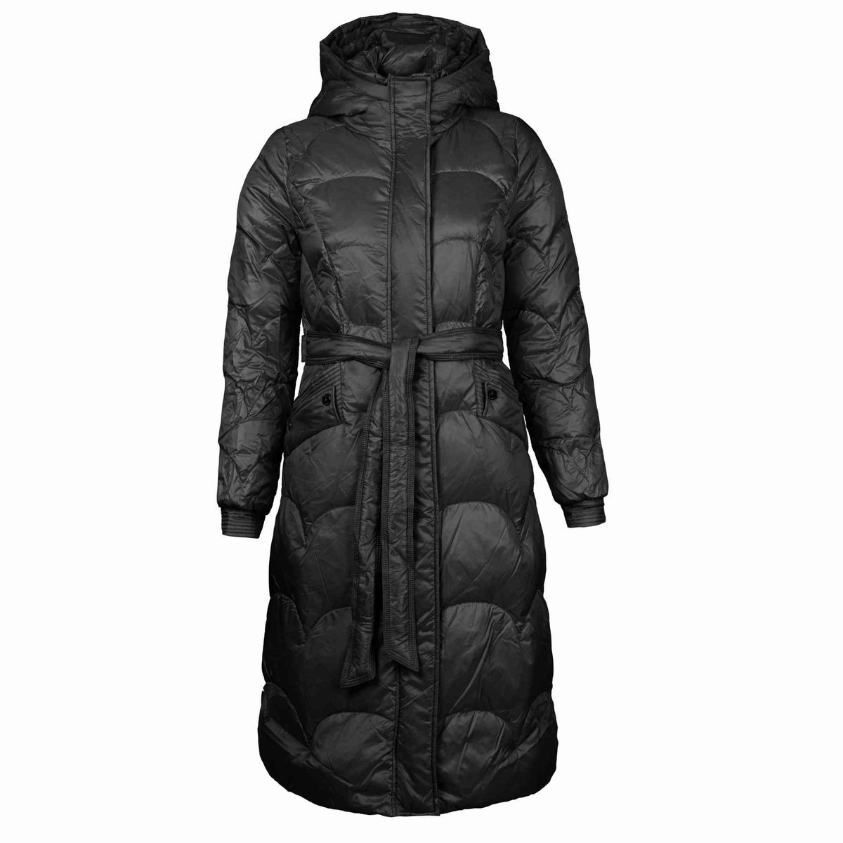Kurtka damska zimowa z naturalnego puchu długa z kapturem LUGANO roz. XL