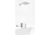 Zestawy prysznicowe - Kohlman EXCELENT zestaw wannowo-prysznicowy chrom z deszczownicą 25x25 QW211HQ25-007  QW211HQ25-007 - miniaturka - grafika 1