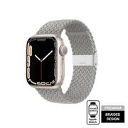 Akcesoria do zegarków - CRONG Pasek pleciony Wave Band do Apple Watch 38/40/41 mm (jasny szary) - miniaturka - grafika 1